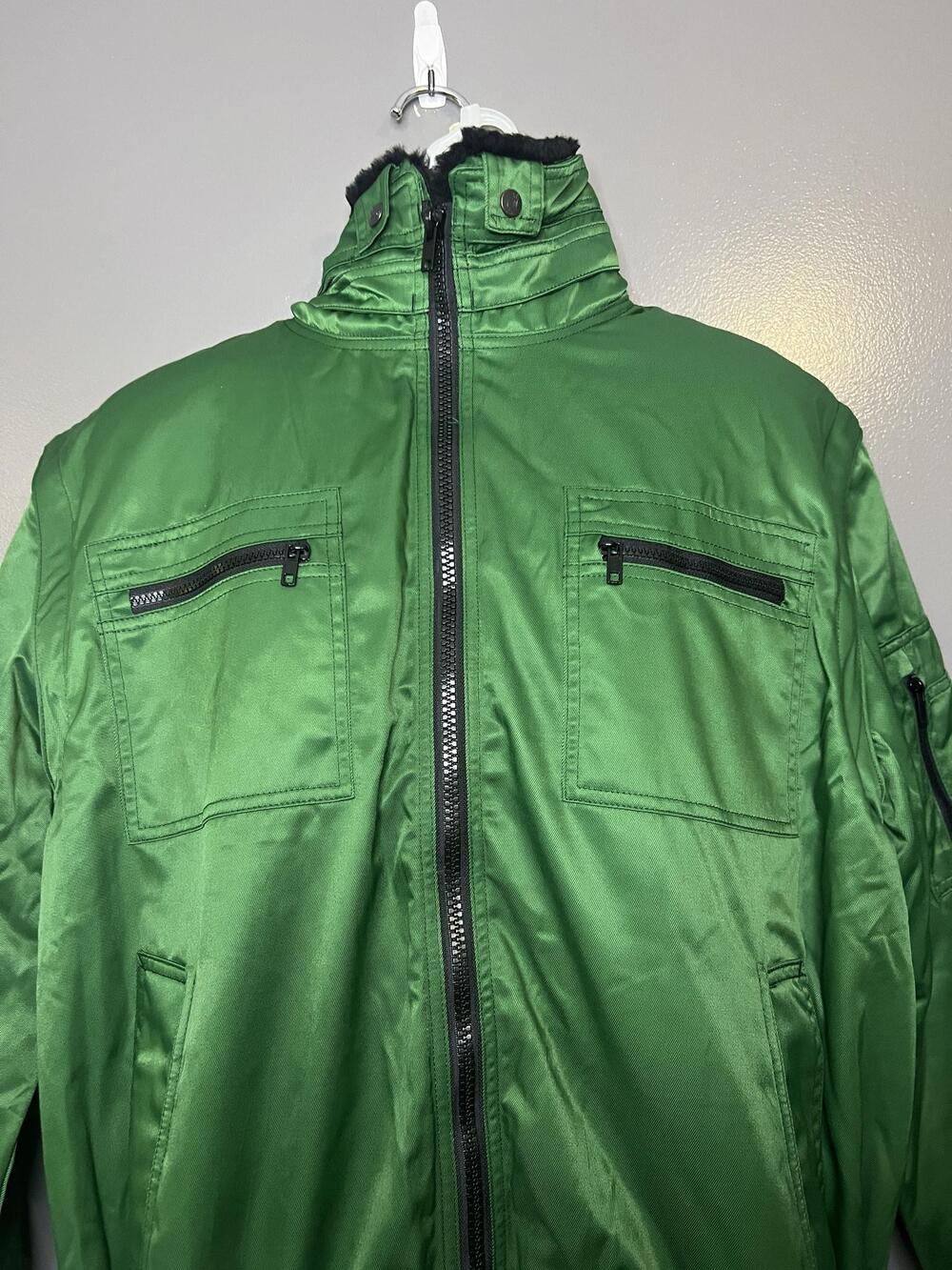 Mascot Jacket Mens Large Green Innsbruck Bomber Faux Fur Lined 00520-620-03
